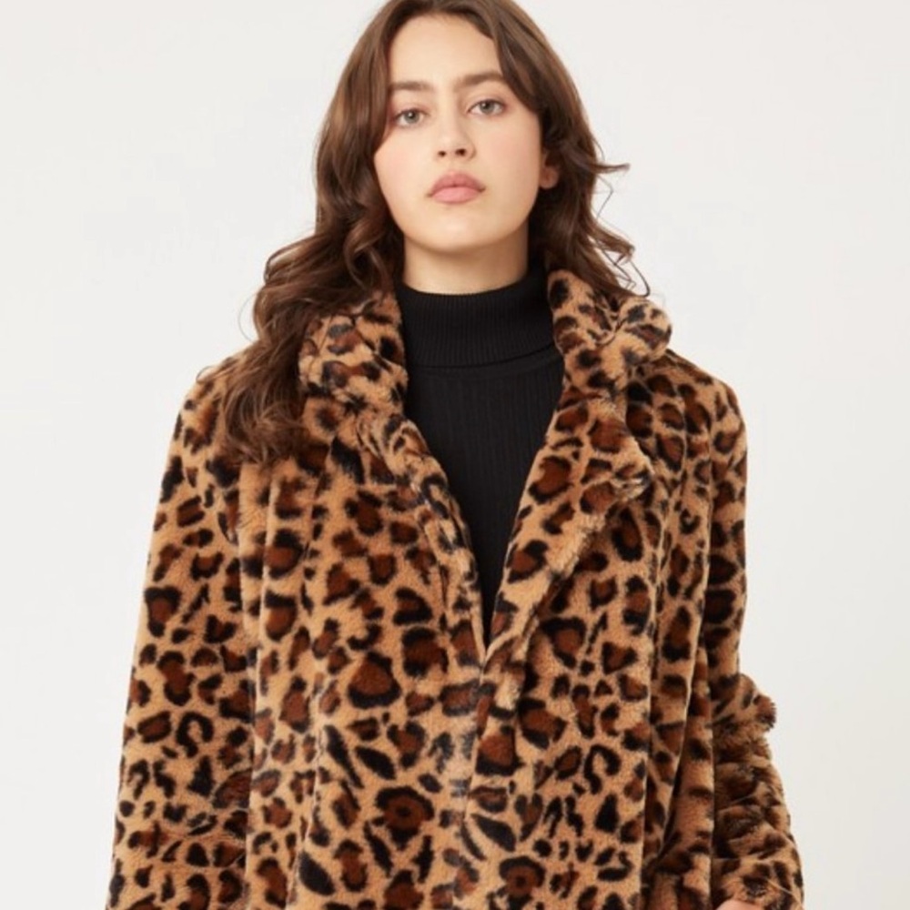 Love Tree Animal Print Teddy Jacket